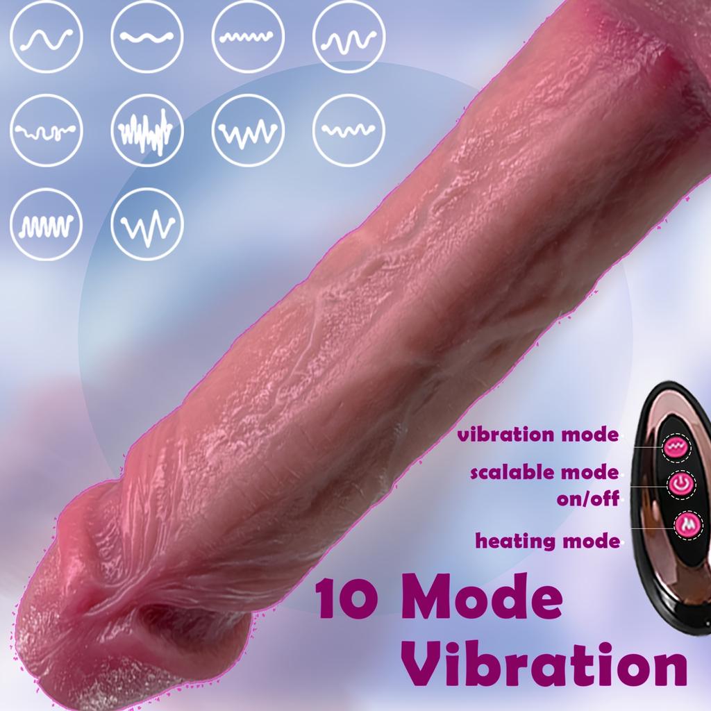 8.66 Inch Realistic Dildo for Adults,Liquid Silicone G-Spot Stimulation,Remote Control,Massager 10 Telescopic 10 Vibration Modes,Sex Toy for Men,Women