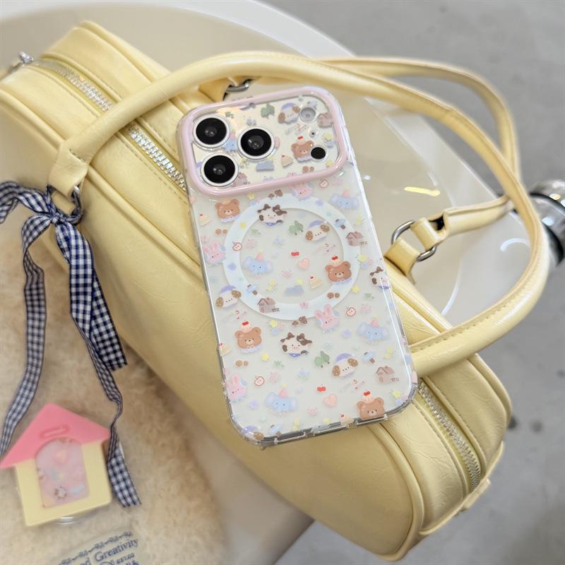Cute Animal Magnetic Stand Case for iPhone 17/16 Pro Max/15 Pro iPhone 16 Pro Max
