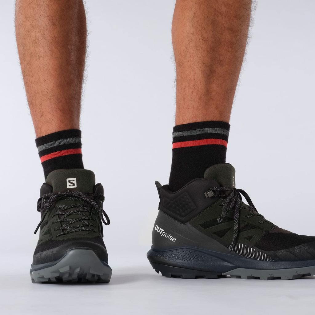 Salomon Outpulse Mid Size Gore-Tex Men's Hiking/Trekking Shoes, Black/Ebony/Vanilla Ice, 26.5cm