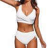 New Solid Color Cross-strap Sexy Halter Split High-waisted Bikini Swimsuit