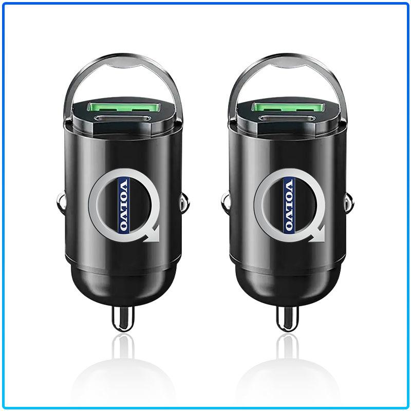 Mini Car Charger 12-24V Lighter Fast Charging Car USB Type C Charger For Volvo XC60 XC90 S60 S80 S40 V40 V60 V70 V50 XC70