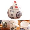 Ceramic Spice Jar 400ml Rooster Shape Cookie Jar with Lid Hand-Painted Floral Pattern Kitchen Container for Salt Sugar Pepper And Snacks Storage