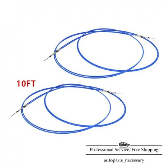 Outboard Inboard 2PCS 10FT 3 Shift Throttle Control Cable Universal For Yamaha