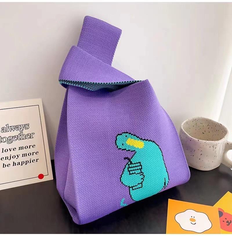 Sommer Damen Niedliche Mini-Tasche Vielseitige Mode Handytasche Cartoon Gestrickte Handtasche Umhängetasche Umhängetasche