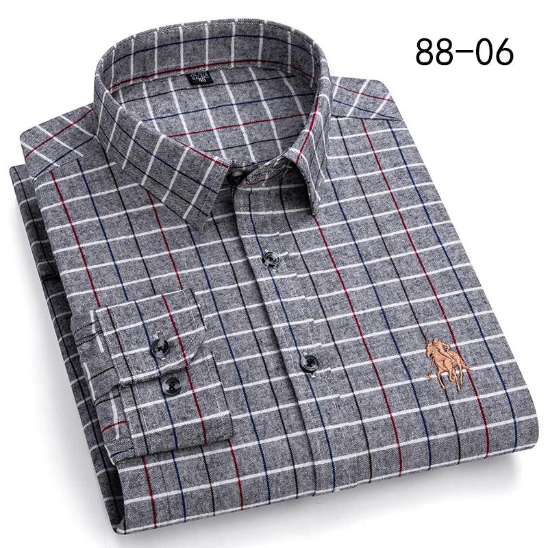 New Autumn Winter Fashion Plaid Flannel Long Sleeve Shirts For Men Plus Size Cotton Warm Clothing Business Smart Dress Shirts