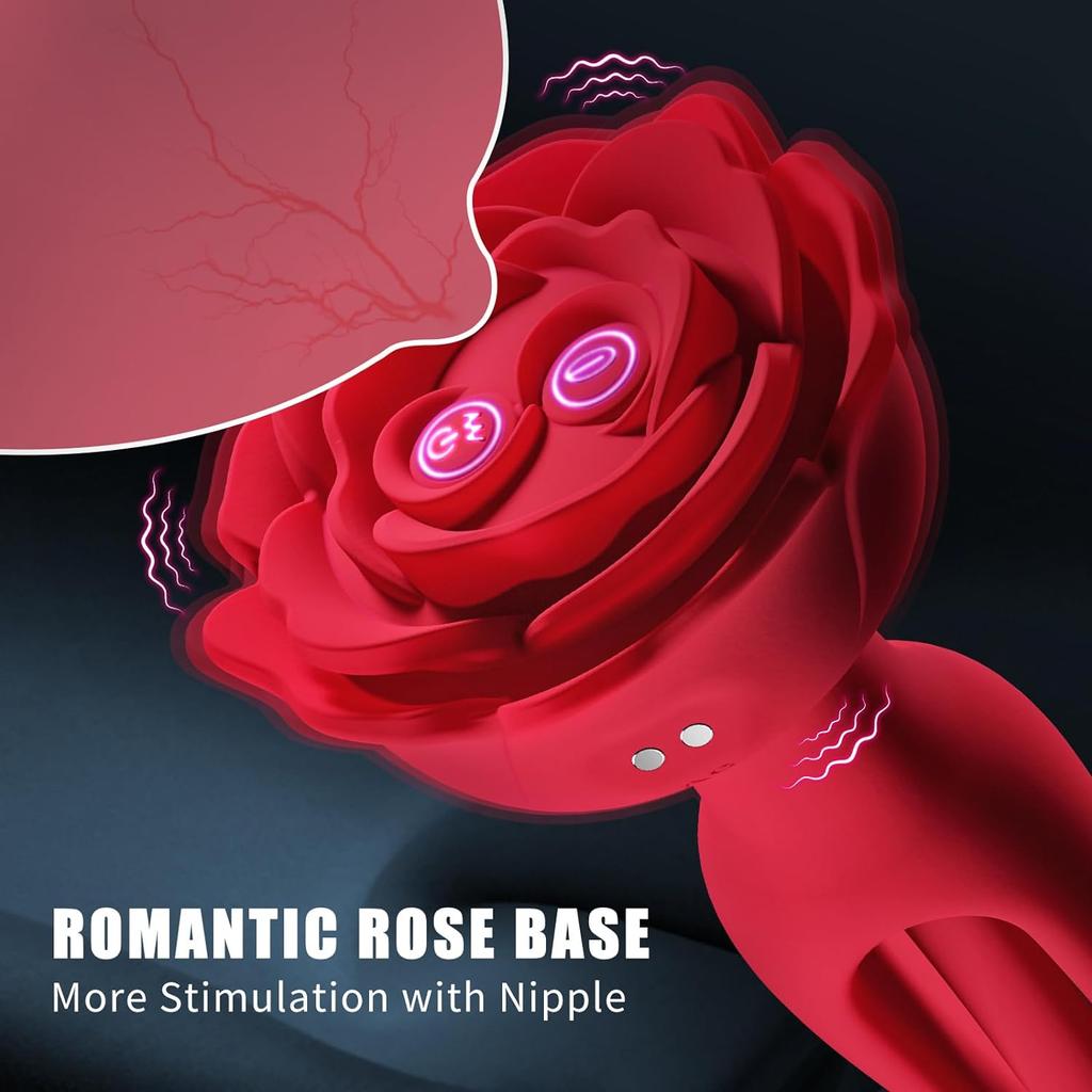 3 In 1 Rose Atrium Plug Vibrator with Vibration and Slap Modes Male Female Sex Machine Remote Control Atrium Masturbator Adult Toys