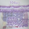 106pcs/set Lace Ribbon Ita Bag Decor Kit Wing Charms Bow Heart Ornaments Bag Decoration Kit Colorful Ears Handmade Craft Set