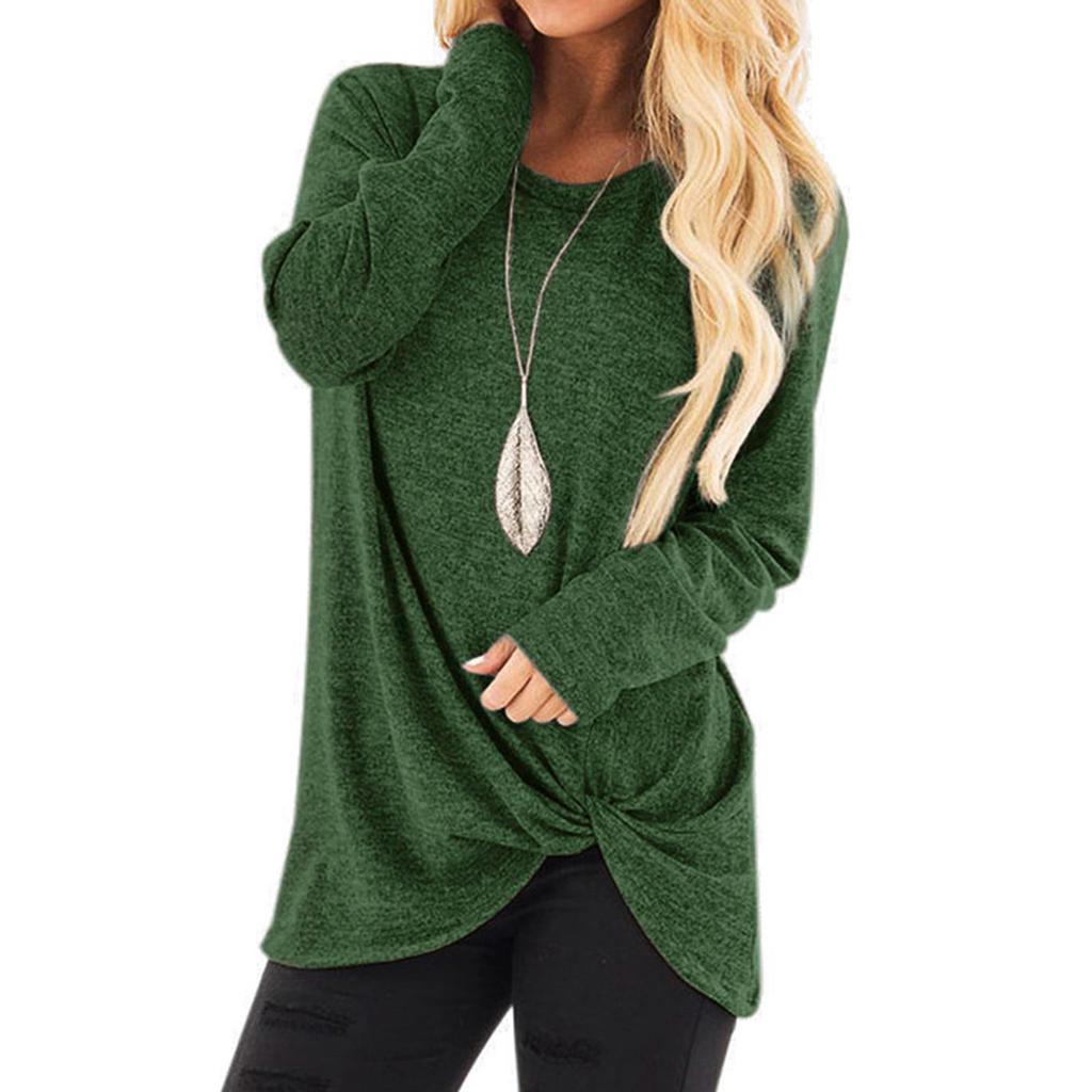Women Fashion Loose Long Sleeve Casual T-Shirt Blouse Tops