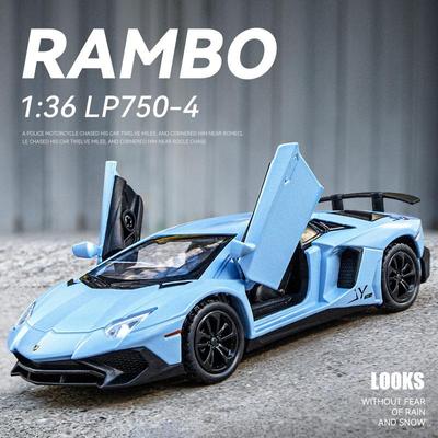 Simulation de voiture en métal moulé sous pression et véhicule jouet de 5 pouces Lamborghini Aventador LP750-4 SV Coupé RMZ ville 1:36 cadeaux modèles en alliage pour les enfants
