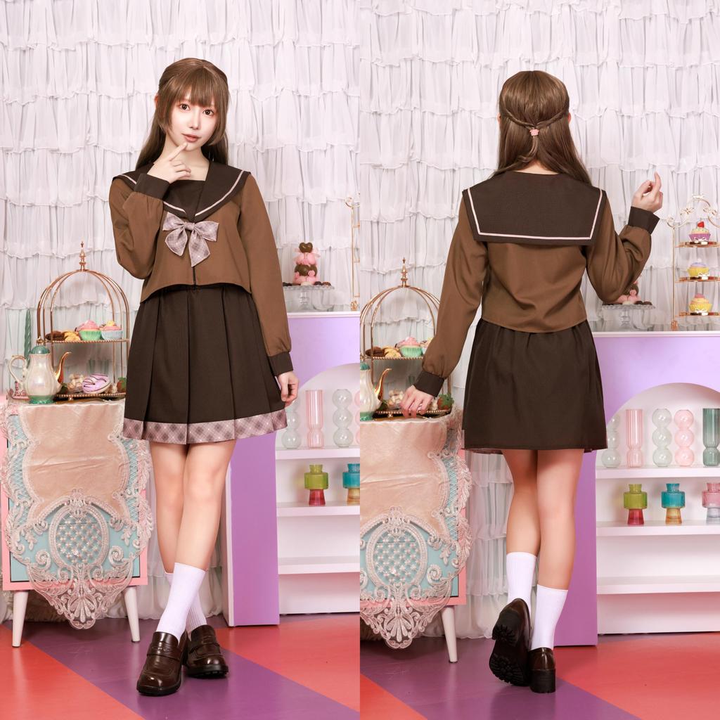 Cosplay Valentine Chocolate Sailor Brown [Clear Stone] Women's