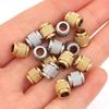 5-10pcs/lot Gold Color Stainless Steel Beads Texture Cylinder Beads Loose Spacer Beads For Jewelry Making DIY Necklace Bracelet