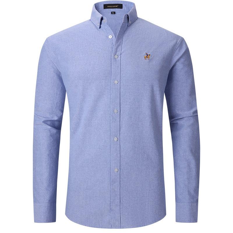 STORN Men's Cotton Oxford Shirt Long Sleeve Business Casual