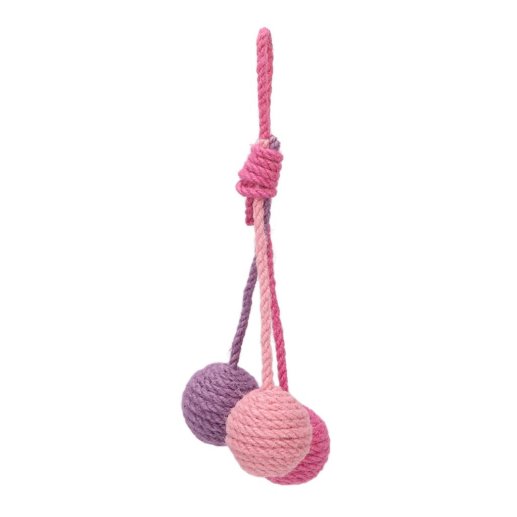 Hanging Cat Sisal Ball Chewable Colorful Interactive Cat Sisal Rope Ball Toy for Pet Indoor Green