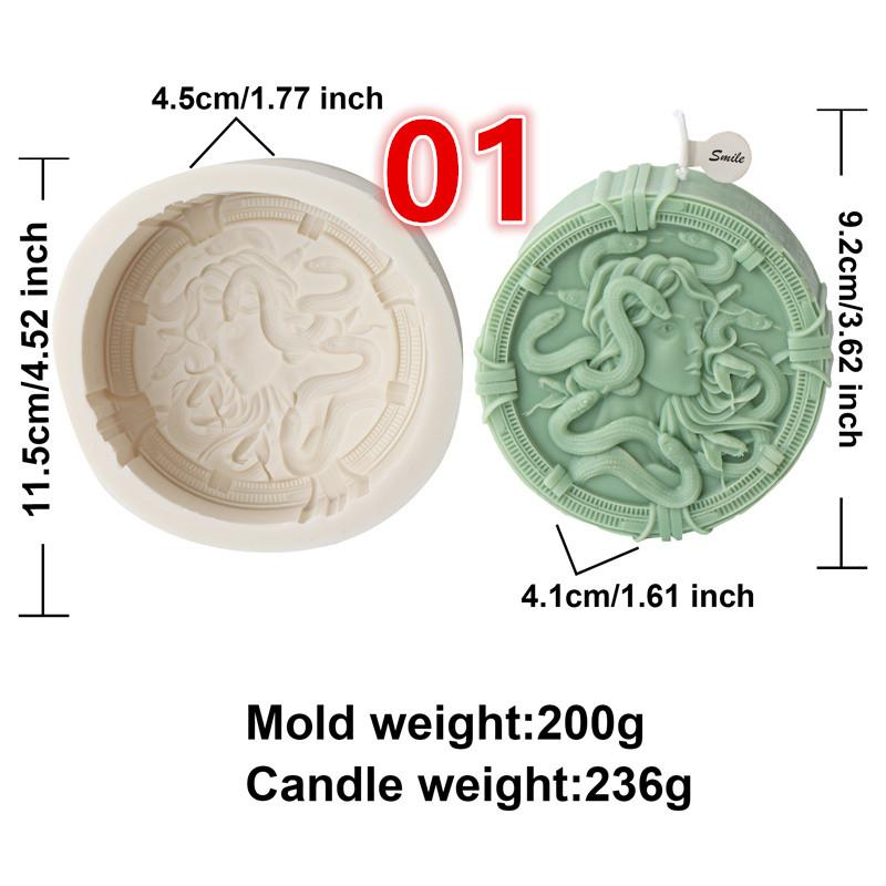 Medusa Portrait Silicone Candle Mold DIY European Snake Head Goddess Gypsum Resin Crafts Making Mold Embellish Home Gifts