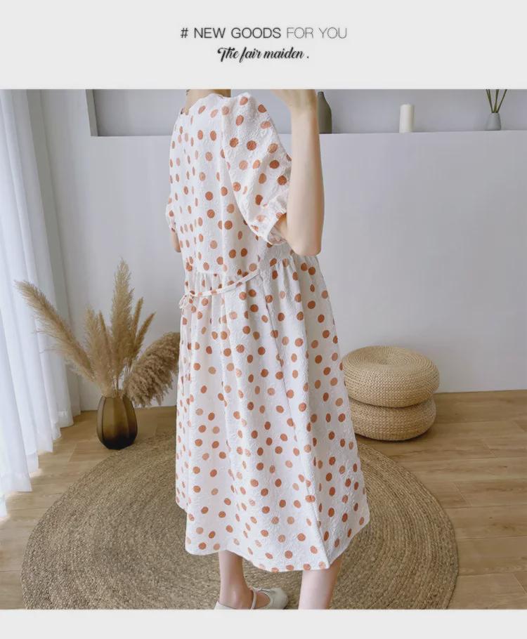Pregnant Women's Polka Dot Summer Dress - Loose, Plus Size, Slimming Skirt for 2024