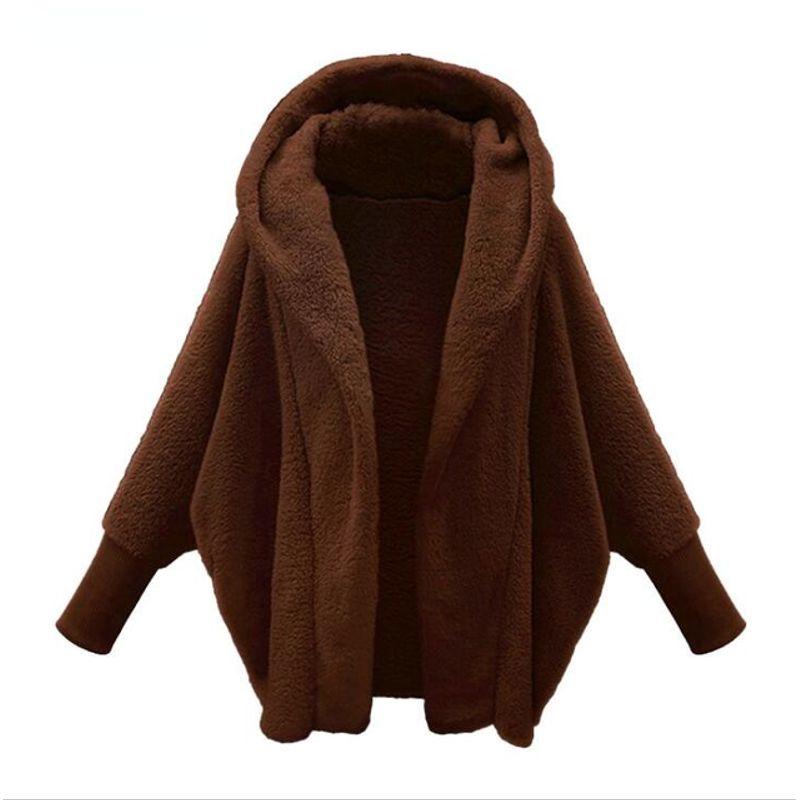 

Loose Long-Sleeve Hooded Cardigan Coat Loose Long Sleeves Hooded Cardigan Coat Coffee L