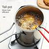 Stainless Steel Gas Fryer with Oil Filter Basket Multi-function Mini Frying Pan for Home Use Oil Saving Design