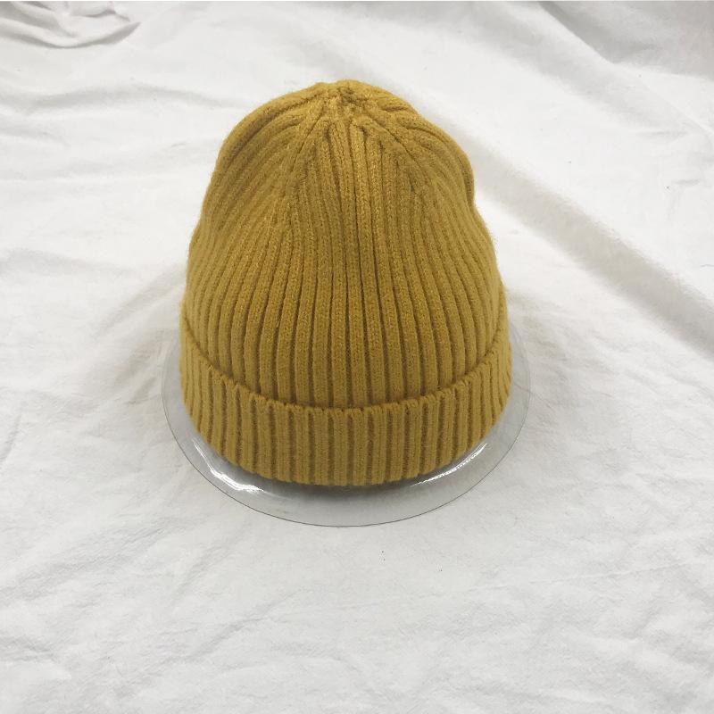 

Хип-хоп уличный яппи стиль вязаная шапка из меха дыни детская осенне-зимняя холодная шапка хип-хоп шапка тепловая шапка шерстяная шапка M（56-58cm） жёлтый