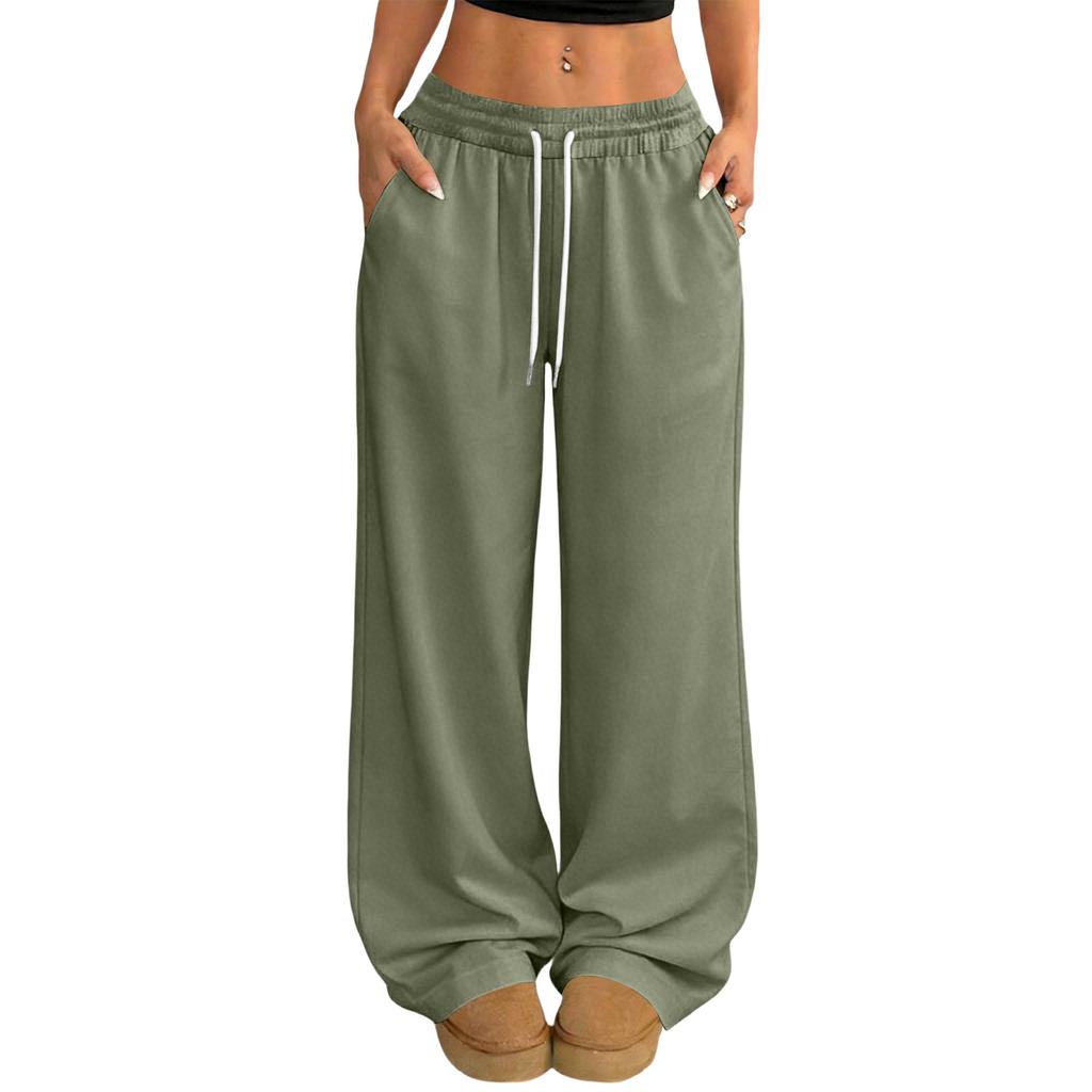 Women's Casual And Fashionable  Elastic Waist Loose Wide Leg Pants