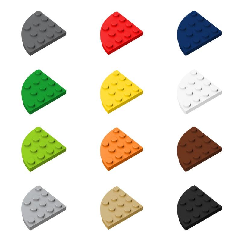 10 KUSŮ 30565 1Deska Kulatý Roh 4 x 4 Kostka Moc Barva Kompatibilní s Kostkami DIY Dětská Hračka Montážní Díl