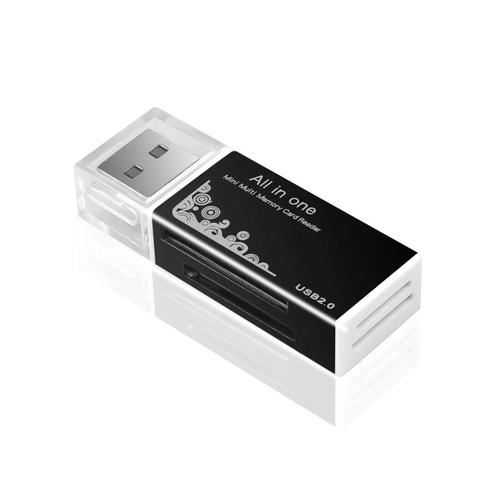 

Универсальный кард-ридер для карт TF SD, слот для карт флэш-памяти, USB 2.0, адаптер памяти, Plug and Play для ноутбука, настольного ПК without TF Card чёрный