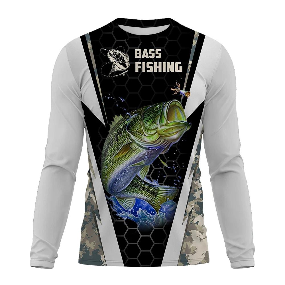 Herrfiskeskjorta UV-skydd Rundhals Toppar, UPF50+ Herr Långärmad Fiskeskjorta/Sommar Utomhussporter Herrsportkläder