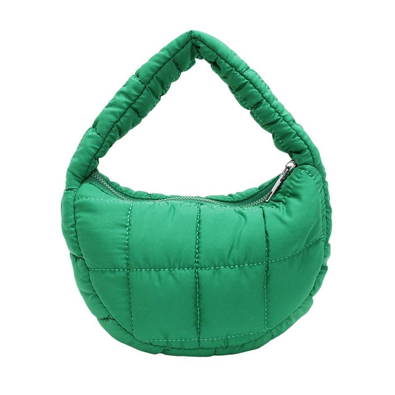 Korean niche fashionable pleated cloud bag female foreign style solid color personalized hand carry cotton clothes bag