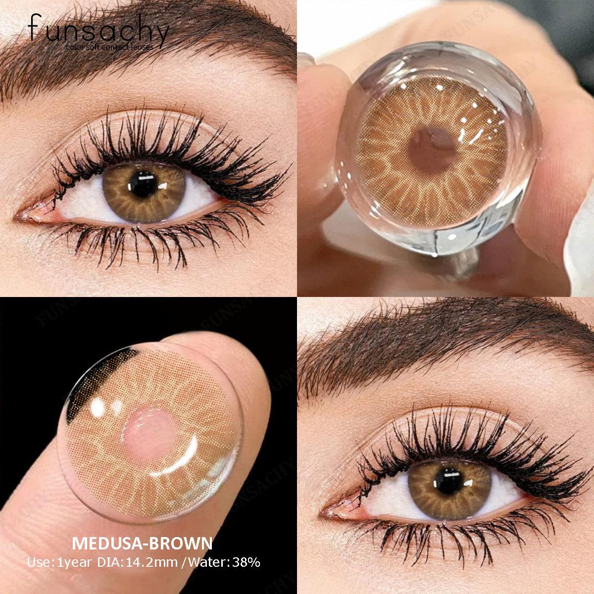 

Контактные линзы FUNSACHY 1Pair, натуральные цветные линзы для глаз, цветные контактные линзы для глаз, косметические мягкие линзы для глаз, для учащихся ...