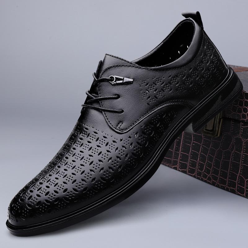 Fashion Genuine Leather Casual Shoes for Men Luxury Outdoor Oxford Shoes High Quality Lace Up Derby Shoes Formal Dress Footwear Sneakers