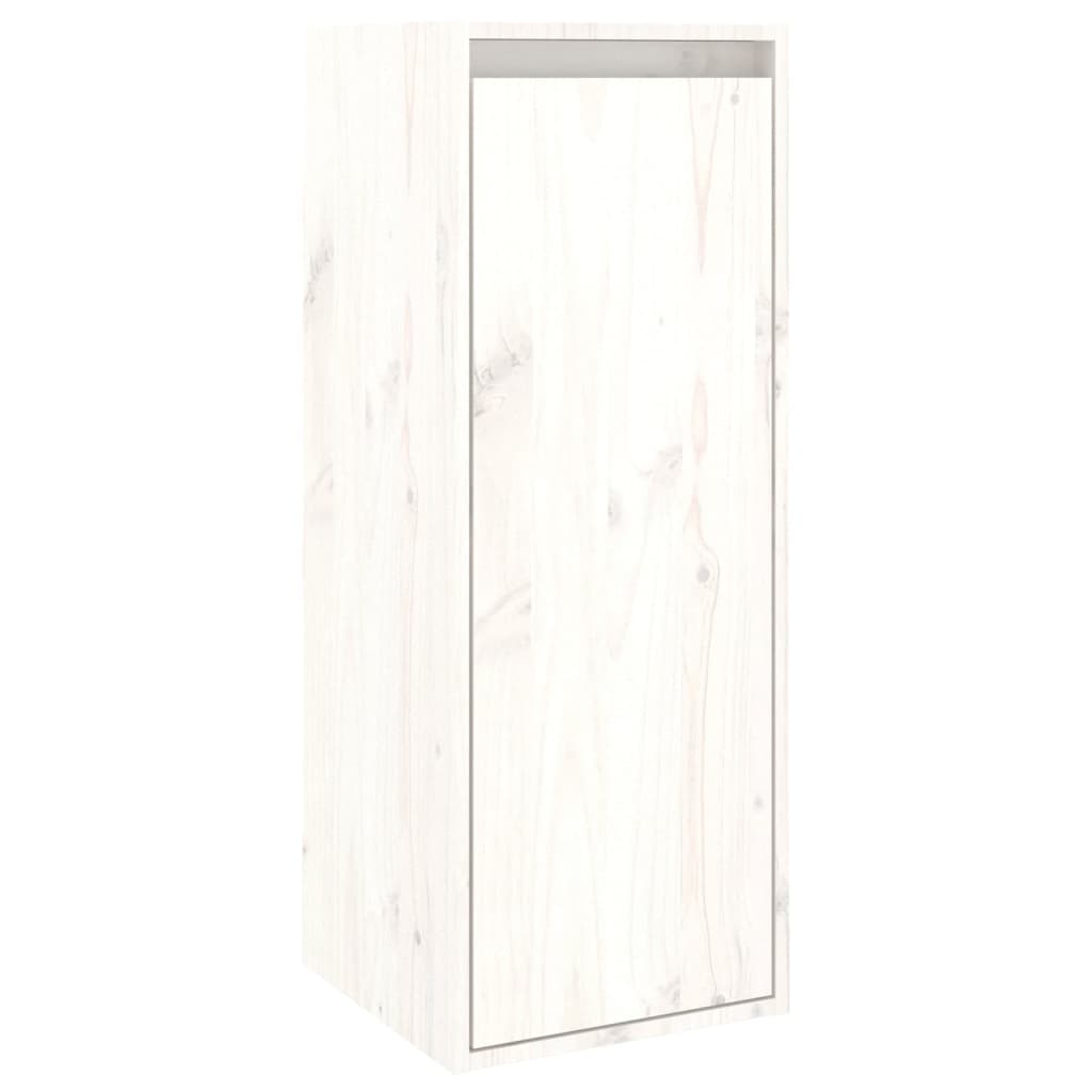 TV Cabinets Set of 4 White Solid Pine Wood