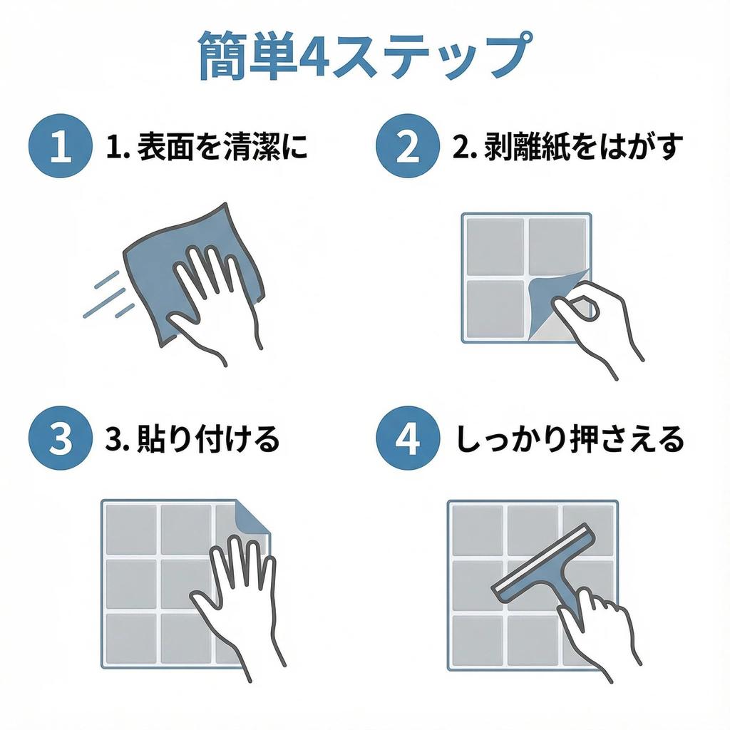 XINZY 3D Tile Removable Wallpaper Stickers for DIY Furniture Mosaic Tile Easy Installation for Rentals 25 x 4 Stickers, Waterproof, Stain-Resistant,