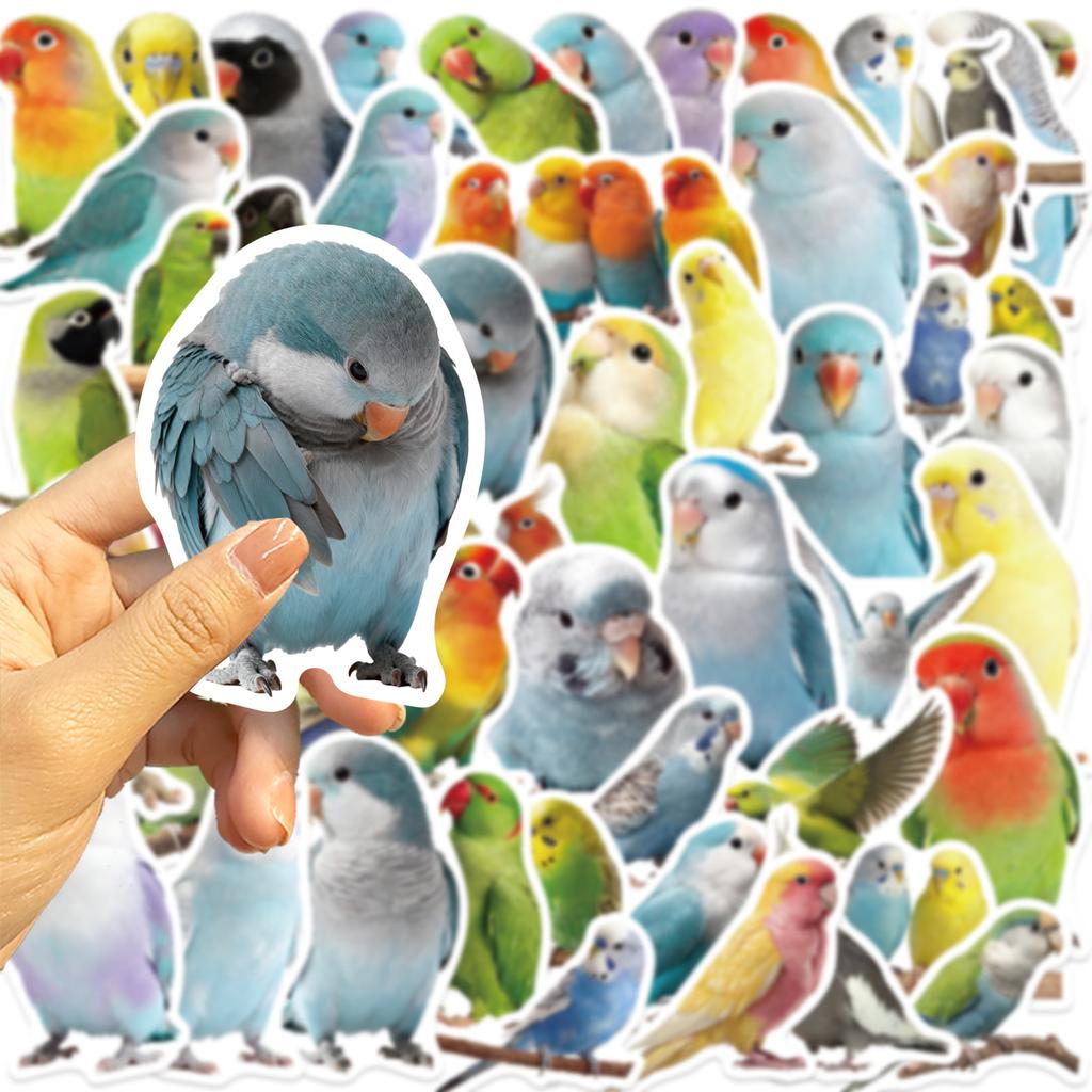 50PCS Cute Cartoon Parrot Graffiti Stickers Waterproof Vinyl Decals for Guitar Notebook Luggage DIY Decoration
