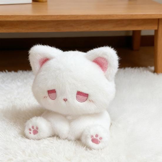 Lindo Peluche Gato Sentado Juguete Suave Muñeco de Animal de Peluche Adorable Abrazable Decoración para Habitación Infantil Almohada Compañera Regalo para Amigos Niños