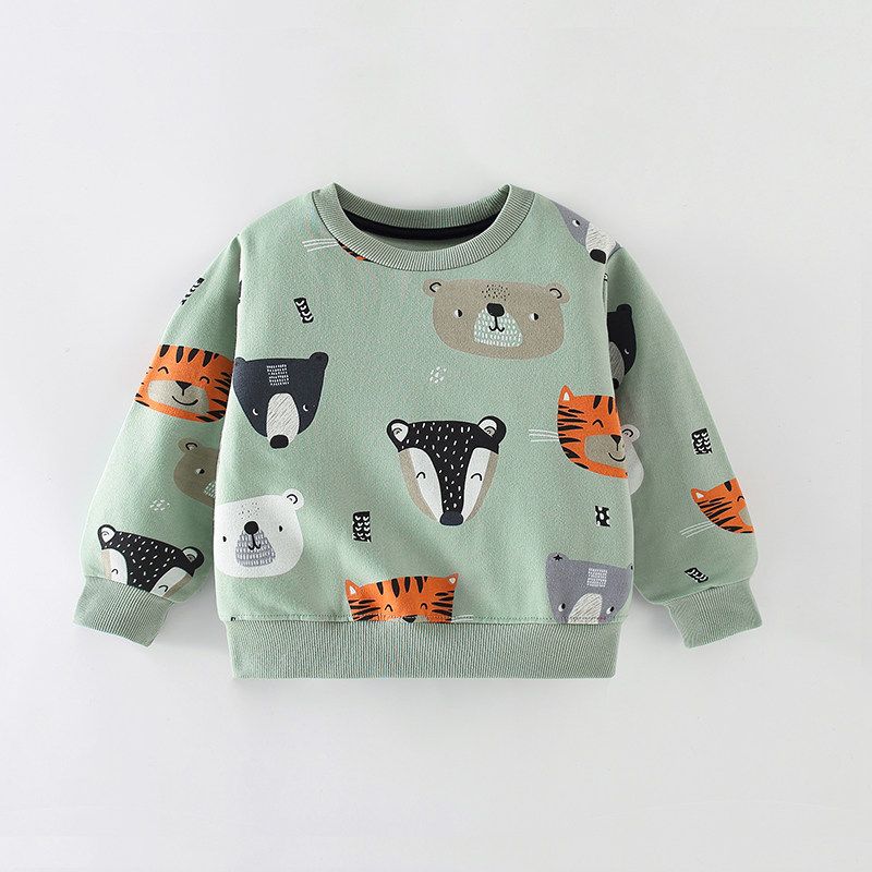 and American Boys' Sweatshirts 2025 Spring and Autumn New Trendy Cool Stylish Tops Children's Pure Cotton Pullover Children's Clothing Autumn Wear