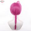 High Quality  Anime Ranma 1/2 Ranma Cosplay Wig Ranma Black Rose Red Braided Halloween Party Role Play Wigs + Wig Cap