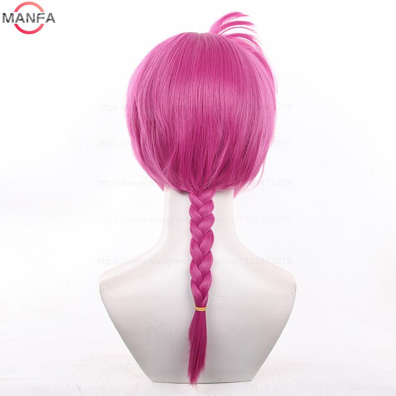 High Quality  Anime Ranma 1/2 Ranma Cosplay Wig Ranma Black Rose Red Braided Halloween Party Role Play Wigs + Wig Cap