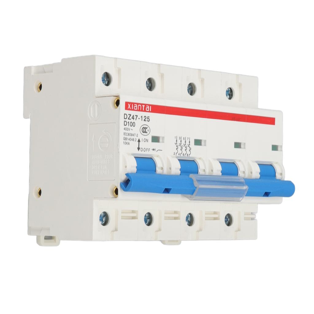 Small Circuit Breaker 4P 100A 400V Supply Flame Retardant Low Voltage Rail Type Miniature Circuit