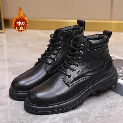 2024 Herren Lammfell Leder Martin Stiefel - Warm, Bequem, Lässige Baumwollschuhe