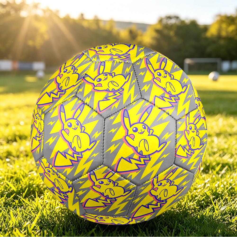 Pikachu Printed Size 5 Standard Football, Waterproof PU Training Soccer Ball for Outdoor Sports