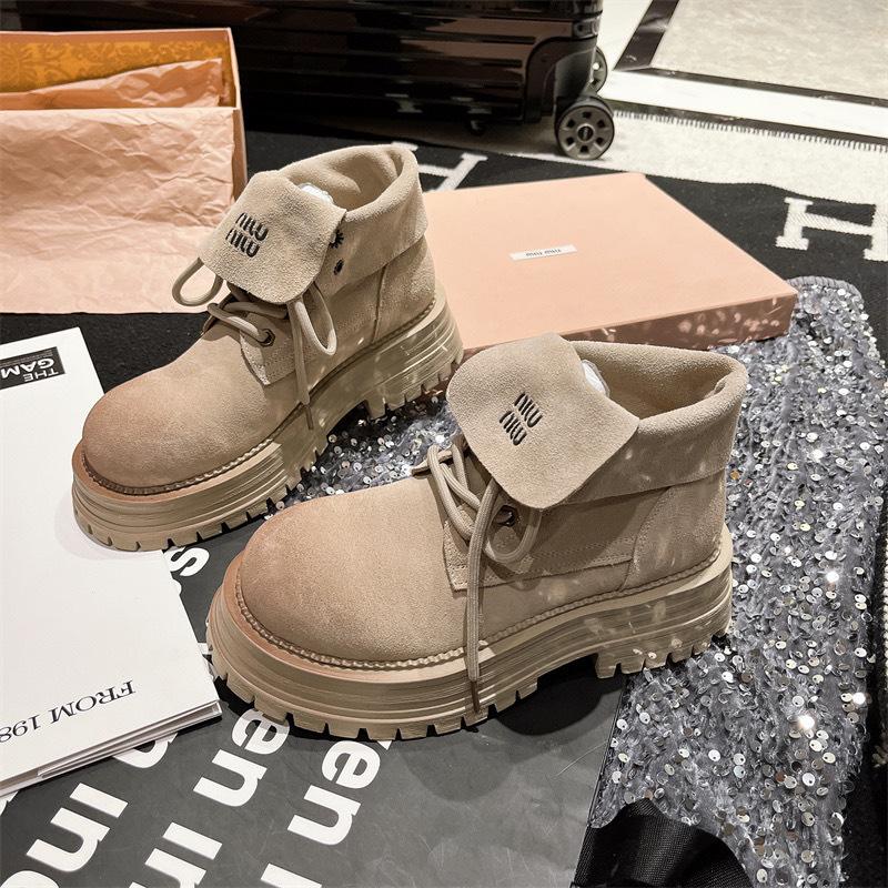 

Интернет-знаменитости с теми же ботинками Мартина на шнуровке, популярные, с откидным верхом, на толстой подошве, универсальные, нишевые, два варианта носки, ботинки-маффины, ботинки-локомотивы, женские ботинки 35 абрикосовый