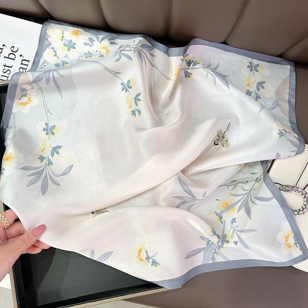 New 100% Natural Real Silk Scarf Fashion Lady Foulard Female Bandana Scarves  Women Hijab Shawl Wraps Square Neckerchief