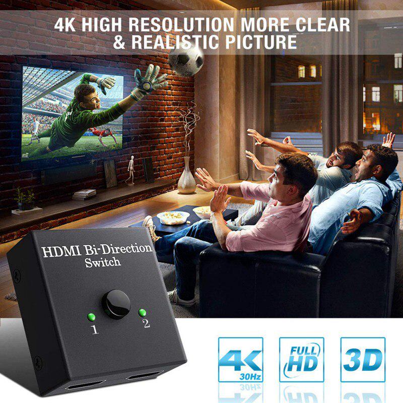 Interruptor HDMI 2 en 1 salida 1080P 4K HDMI Switcher Box Auto Splitter Switcher Plug And Play