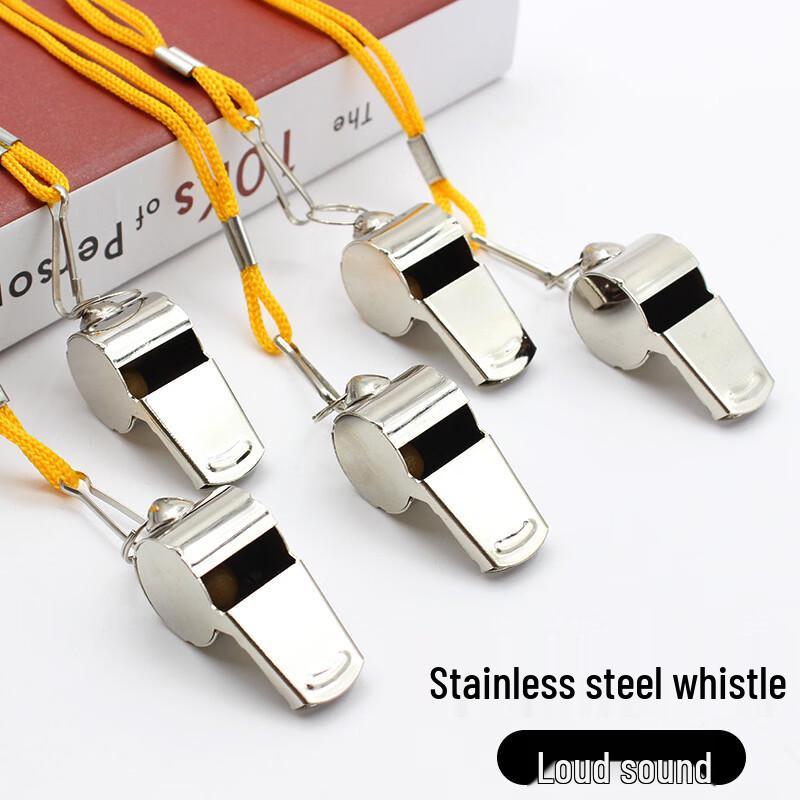Stainless Steel Referee & Sports Whistle (10-Pack)