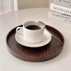 Vintage Round Serving Tray Wooden 21/24/27/30/33cm Wood Platte Tea Food Tray Breakfast Dinner Dessert Pallet