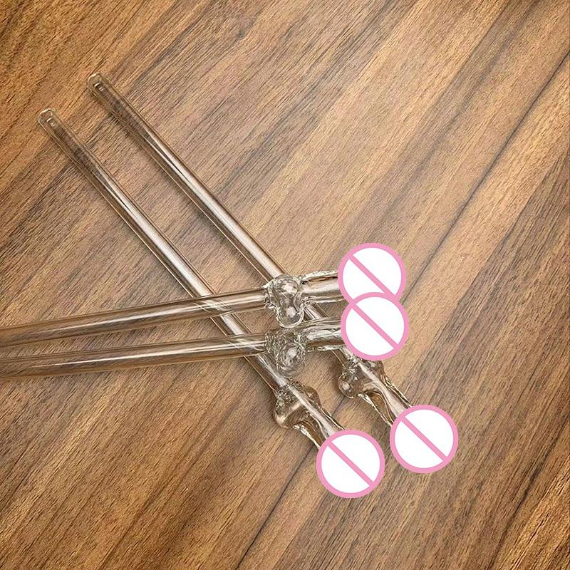 Zabawny kształt szklanej słomki Kreatywne słomki ze szkła o wysokiej zawartości kwasu borowego Odporne na ciepło, wielokrotnego użytku, przybory kuchenne, artykuły imprezowe