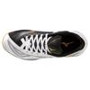 Mizuno Wave Medal 7 Table Tennis Shoes, Stability, Cushioning, and Responsiveness, White/Black/Gold, Size 24.0 cm, 2E