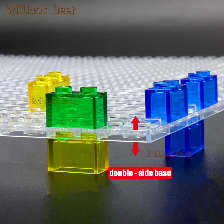 Transparent Base Plate 32x32 Single Double Sided Small Building Blocks Classic DIY Building Baseplates Toys For Children Kids