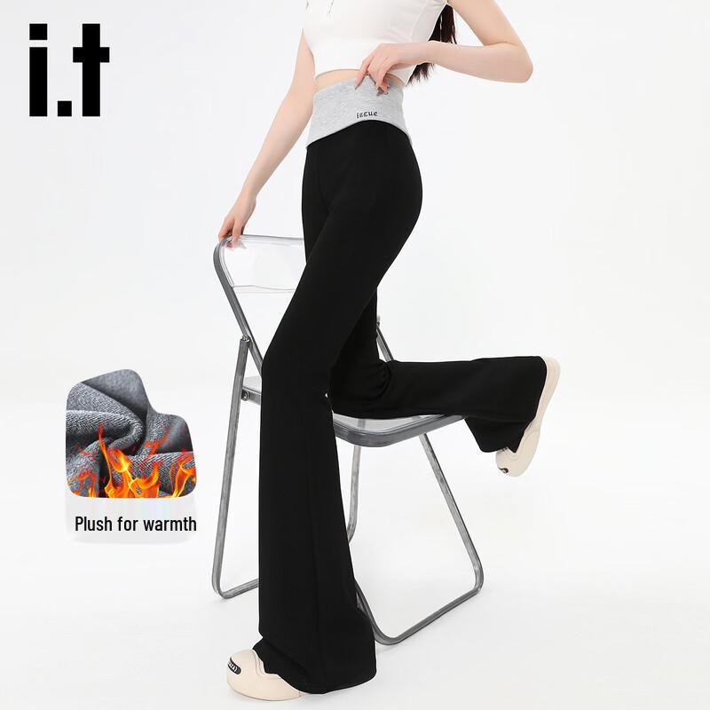 Izzue It Women s High-Waist Fleece-Lined Flared Pants XL