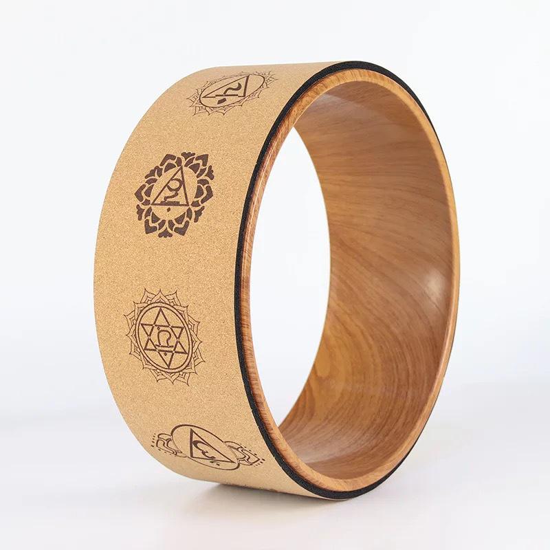 Yoga Wheel Shoulder Opener & Backbend Ring - Cork Pilates Circle for Flexibility & Fitness