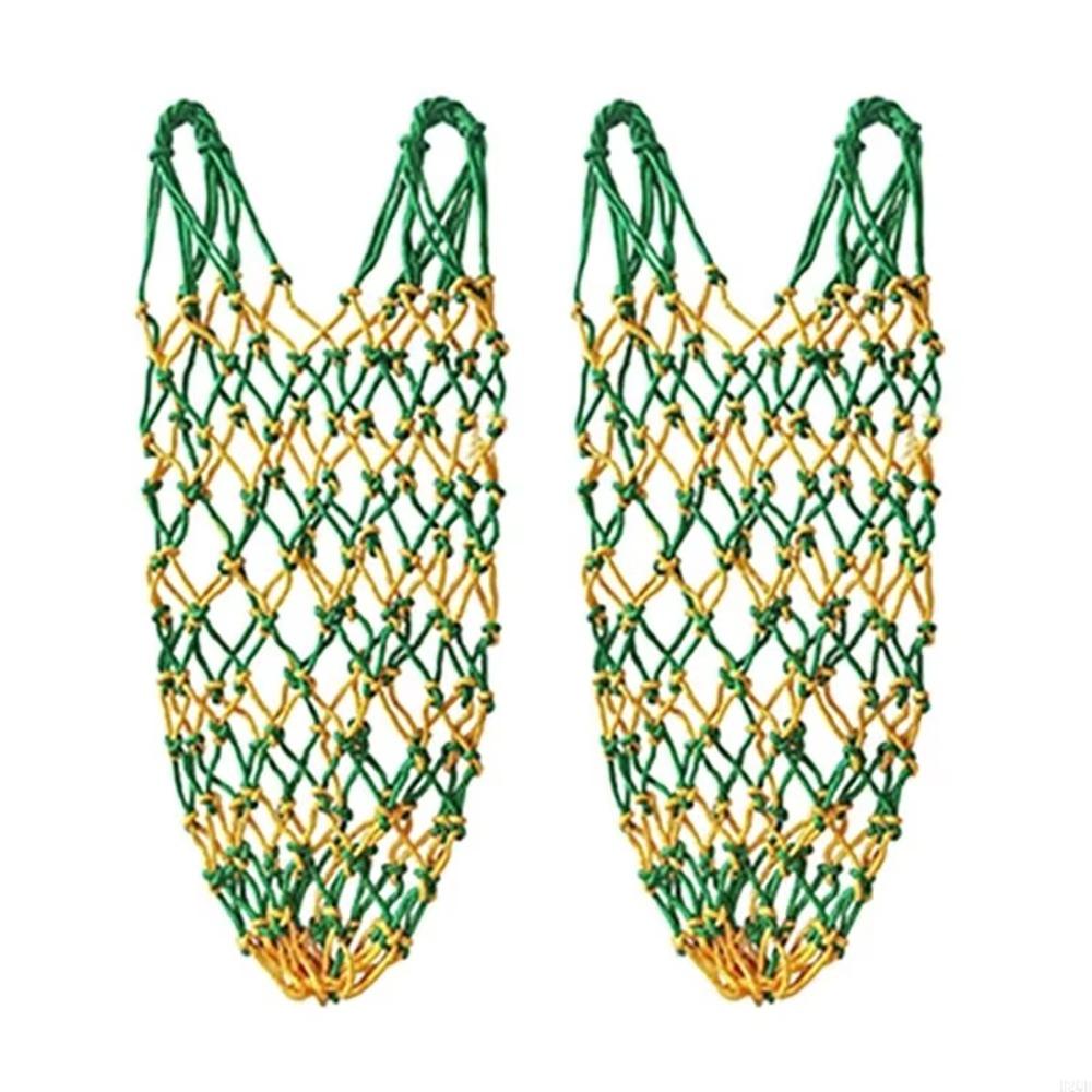 

2Pcs/Set Durable Slow Feed Hay Net Large Capacity 40inch Horse Hay Bag Hanging Hay Feeder Bag for Horses Goat Sheep